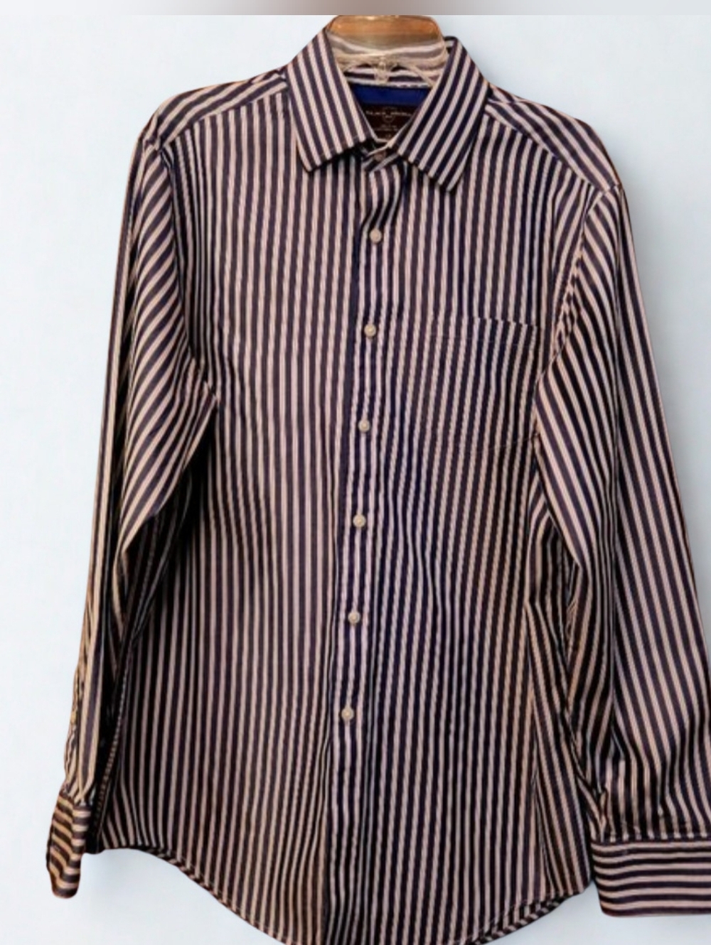 Black Brown 1826 80's 2-Ply Long Sleeved Dress Shirt - SZL